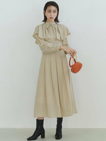 【SALE／50%OFF】LILY BROWN ケープ付きフロレットジャガードワンピース リリーブラウン ワンピース・ドレス ワンピース イエロー レッド ブルー【送料無料】