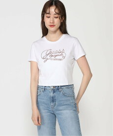 GUESS (W)GUESS Originals Baby Tee ゲス トップス カットソー・Tシャツ ブラウン ホワイト【送料無料】