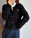 Ranan/(W)<U.S.P>ゴールド調ボタン刺繍ケーブルカーディガン
