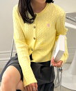 Ranan/(W)<U.S.P>ゴールド調ボタン刺繍ケーブルカーディガン