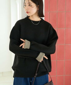 【SALE／35%OFF】FREAK'S STORE 裏配色 ニット プルオーバー【限定展開】 25AW フリークスストア トップス ニット グレー ブラック ベージュ ネイビー