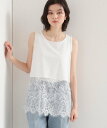 THE SHOP TK 【予約追加あり】裾レースタンクトップ ザ ショップ ティーケー トップス アンサンブル ホワイト