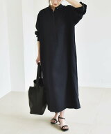 quaranciel quaranciel:＜洗濯機可能＞ダブルクロス スタンドカラー ポケット シャツ ワンピース シップ…