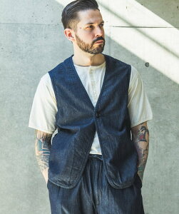 MR.OLIVE RINSE WASH 6oz SUPER LIGHT DENIM /ONE BUTTON VEST �~�X�^�[�I���[�u �g�b�v�X �x�X�g�E�W�� �u���b�N �l�C�r�[ �z���C�g�y���������z