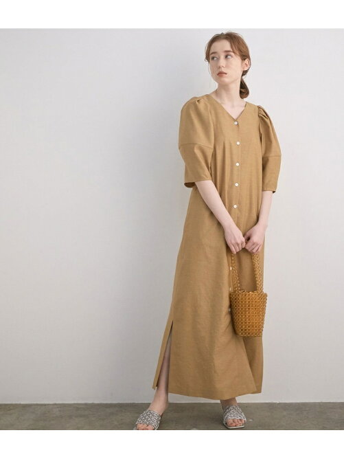 Rope リネンライクパフスリーブワンピース Rakuten Fashion 楽天ファッション 旧楽天ブランドアベニュー Ch66