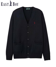 EASTBOY MEN'S メンズ カーディガン 綿 7G 男子 制服 高校生 スクール イーストボーイ トップス カーディガン ネイビー ベージュ ホワイト グレー【送料無料】
