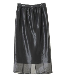 �ySALE�^50%OFF�zCONVERSE TOKYO WOMEN WAIST LOGO SHINY SHEER SKIRT �R���o�[�X�g�E�L���E �X�J�[�g ���̑��̃X�J�[�g �u���b�N �x�[�W�� �J�[�L�O���[���y���������z