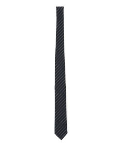 THOM BROWNE PINSTRIPE HIGH TWIST WOOL SHORT TIE �g���u���E�� �X�[�c�E�t�H�[�}�� �l�N�^�C�E���l�N�^�C �l�C�r�[�y���������z