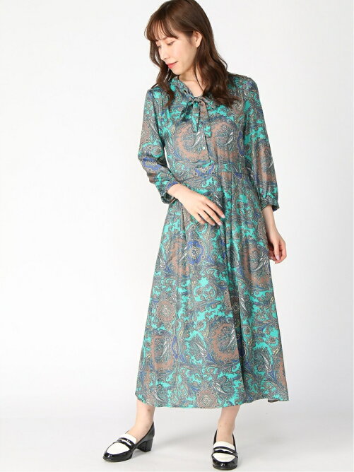 Elura ハナアリシャツワンピース プリント ロングワンピース ウエストリボン 秋 大きいサイズ ゆったり 体形カバー Rakuten Fashion 楽天ファッション 旧楽天ブランドアベニュー Bg17