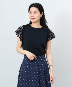 �ySALE�^50%OFF�zBEAMS HEART WOMEN ���[�X �X���[�u �v���I�[�o�[ �r�[���X �A�E�g���b�g �g�b�v�X �J�b�g�\�[�ET�V���c �l�C�r�[ �u���[ �z���C�g