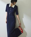 ADAM ET ROPE' FEMME 【WEB限定】ハーフスリーブポロシャツワンピース アダムエロペ ワンピース・ドレス シャツワンピ…