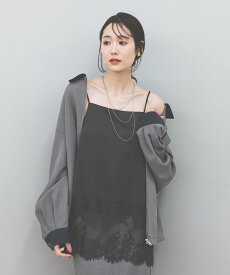 GLOBAL WORK サテンレースキャミ/642681 グローバルワーク トップス その他のトップス ブラック ホワイト