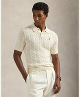 POLO RALPH LAUREN ケーブルニット コットン ポロカラー セーター ラルフローレン トップス ニット ベー…