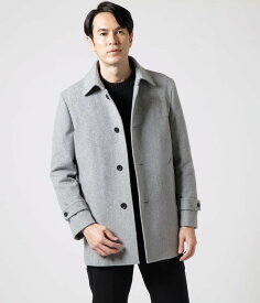 【SALE／12%OFF】NEWYORKER MEN Super100s' ウールショートビーバー シングルショートコート ニューヨーカー ジャケット・アウター ステンカラーコート グレー ネイビー【送料無料】