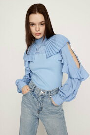 【SALE／20%OFF】SLY FRILL SLEEVES DOCKING トップス スライ トップス シャツ・ブラウス ホワイト ブラック【送料無料】