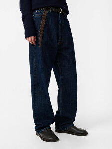 STUDIO NICHOLSON MARYLEBONE DENIM PANT �X�^�W�I�j�R���\�� �p���c �W�[���Y�E�f�j���p���c �l�C�r�[ �u���b�N�y���������z