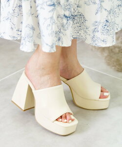 attagirl 厚底ミュールサンダル アタガール シューズ・靴 サンダル ホワイト