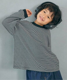 【SALE／5%OFF】BREEZE WEB限定 ゆったりシルエット無地・ボーダー長袖Tシャツ ロンT 26AW エフオーオンラインストア トップス カットソー・Tシャツ パープル グレー ピンク ブラウン ブラック グリーン イエロー