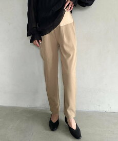 【SALE／14%OFF】MYMOOD. 【マタニティ】お腹楽々のびのびマタニティテーパードパンツ アウトフィッターラボ マタニティウェア・ベビー用品 マタニティパンツ・スカート ネイビー グレー ブラック ベージュ