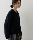 【洗濯機OK】抜け感スキッパーポロニット