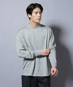 �ySALE�^30%OFF�zNANO universe MIYATA×NANO JAPAN MADE 100%WOOL T�V���c �i�m���j�o�[�X �g�b�v�X �J�b�g�\�[�ET�V���c �u���E�� �O���[�y���������z