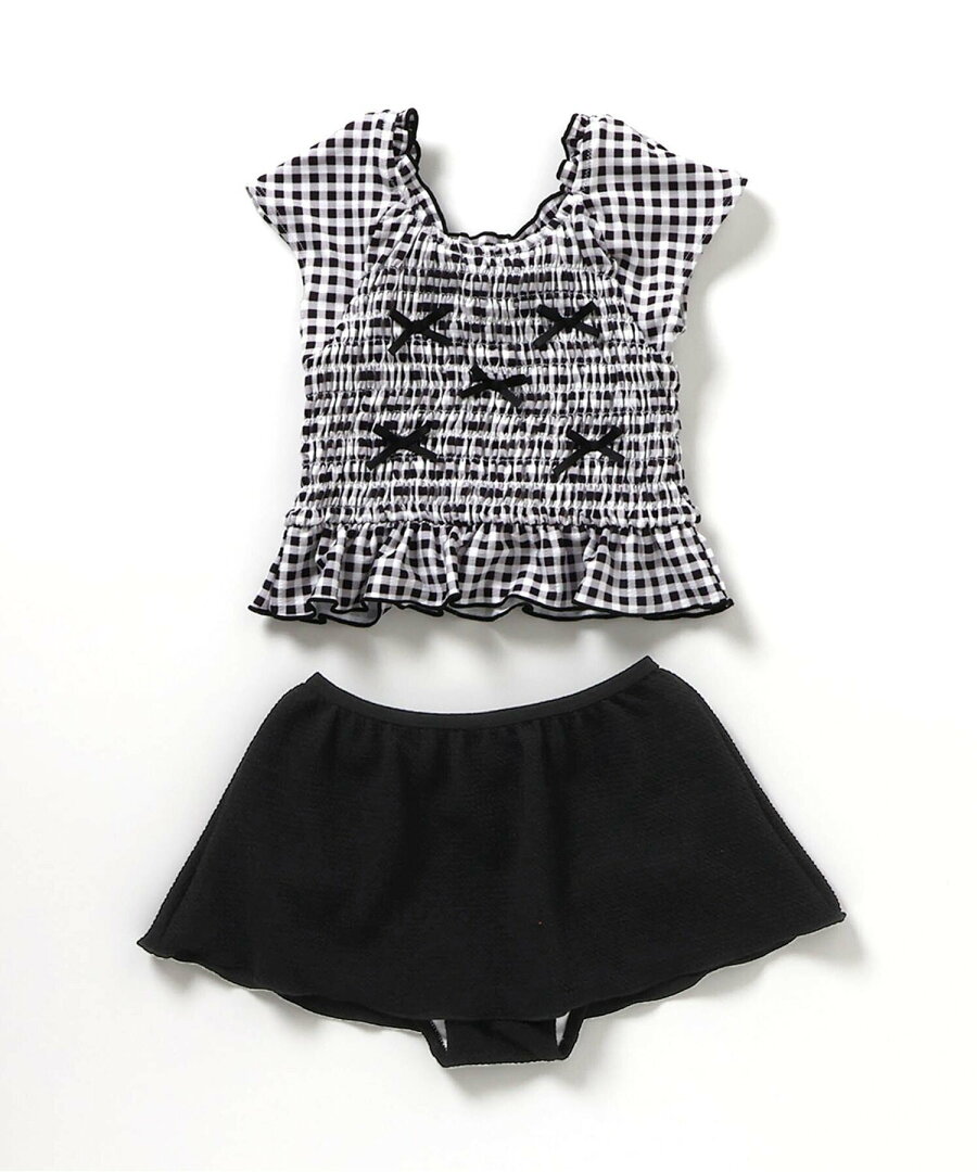 【SALE/40%OFF】apres les cours リボン・さくらんぼモチーフシャーリングセパレート水着_UVカット エフオーオンラインストア 水着・スイムグッズ 水着 レッド - メイン画像 4