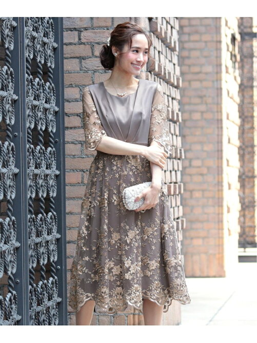 Primazel 花柄刺繍レースシアーミモレ丈パーティードレス フォーマル 結婚式 二次会 Rakuten Fashion 楽天ファッション 旧楽天ブランドアベニュー 04