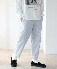 【SALE／60%OFF】B:MING by BEAMS B:MING by BEAMS / シアサッカー イージーパンツ ビームス アウトレット パンツ その他のパンツ ネイビー