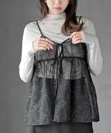 rps 花柄刺繍前開きダブルリボンキャミチュニック アールピーエス ワンピース・ドレス チュニック ブルー…