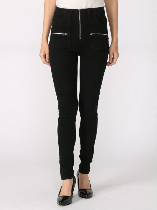 Anap Anapジップ使いブラックスキニーパンツ Rakuten Fashion 楽天