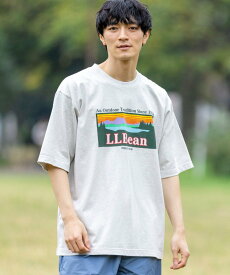 L.L.Bean 【JAPAN EDITION】モリル・ショートスリーブ・カタディン・ロゴ・ティ エルエルビーン トップス カットソー・Tシャツ グレー ブルー ホワイト【送料無料】