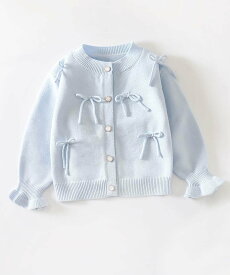 aimoha KIDS 【aimoha-KIDS-】キャンディースリーブリボンカーディガン アイモハ トップス カーディガン ピンク ブルー ホワイト