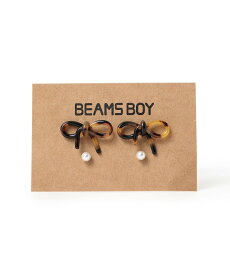 BEAMS BOY リボン ピアス セット ビームス ウイメン アクセサリー・腕時計 その他のアクセサリー・腕時計 ブラウン ブラック
