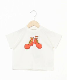 OCEAN&GROUND OCEAN&GROUND/(K)ピエロブーツプリントTシャツ オーシャンアンドグラウンド トップス カットソー・Tシャツ ブラック ホワイト