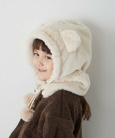 riziere 巾着収納くま耳ファー帽子 リジェール 帽子 その他の帽子 ホワイト