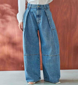 SOMETHING �yGISELe 4�����f�ځzatelier SOMETHING TUCK BALLOON WIDE/�^�b�N�o���[�����C�h�f�j���p���c �G�h�E�C���I�����C�����[�� �p���c �W�[���Y�E�f�j���p���c �u���[�y���������z