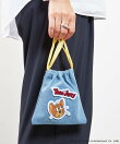 FLAPPER:トムとジェリー デニムアップリケ巾着ポーチ
