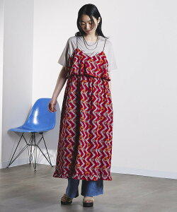 ROSE BUD HEART PRINT DRESS ���[�Y�o�b�h �����s�[�X�E�h���X �����s�[�X �u���E�� ���b�h�y���������z