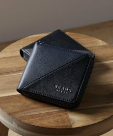 BEAMS HEART MEN 【待望の再入荷】切替 フェイクレザー ジップ ウォレット 新生活 ビジネス プレゼント ギフト 一粒万倍日 定番 ビームス ハート 財布・ポーチ・ケース 財布 ブラック ネイビー【送料無料】