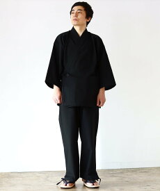 BEAMS JAPAN 〈UNISEX〉 久留米紬織 作務衣 さむえ サムイ 夏 プレゼント ギフト ビームス ジャパン オールインワン・オーバーオール オールインワン・つなぎ ネイビー ブラック【送料無料】