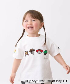 【SALE／40%OFF】petit main 【Disney/Pixar】TOY STORY / アップリケ半袖Tシャツ ナルミヤオンライン トップス カットソー・Tシャツ ブルー グリーン ネイビー ベージュ ホワイト ピンク