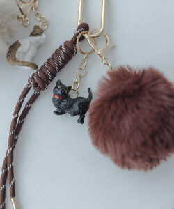 Sonny Label CAT AND FAKEFUR CHARM �T�j�[���[�x�� �t�@�b�V�����G�� �`���[���E�L�[�`�F�[�� �x�[�W�� �u���E��