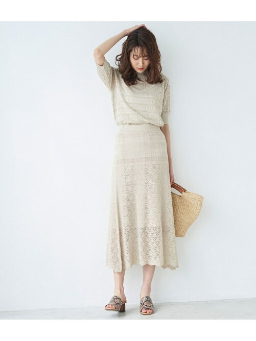 Rope Picnic セットアップ対応 透かし編みニットロングスカート Rakuten Fashion 楽天ファッション 旧楽天ブランドアベニュー Ah0908