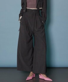 MAISON SPECIAL Multi Fabric High Waist Pants メゾンスペシャル パンツ スラックス・ドレスパンツ グレー ブラック ホワイト【送料無料】