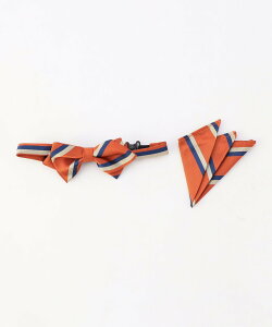 COMME CA ISM レジメンタルストライプ 蝶タイ・スカーフセット コムサイズム スーツ・フォーマル ネクタイ・蝶ネクタイ オレンジ グリーン ネイビー レッド