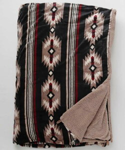 チャイハネ 【チャイハネ】【裏ボア】NOMADYブランケットMEGA(280×200cm) アミナコレクション インテリア・生活雑貨 ブランケット・ひざ掛け カーキグリーン ブラウン ブルー ブラック【送料無