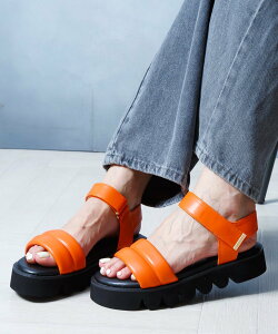 attagirl 厚底パデットベルトサンダル アタガール シューズ・靴 サンダル オレンジ