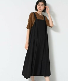 【SALE／60%OFF】Dessin 【洗える】ナイロンジャンパースカート デッサン ワンピース・ドレス その他のワンピース・ドレス グレー ブラウン ブラック【送料無料】