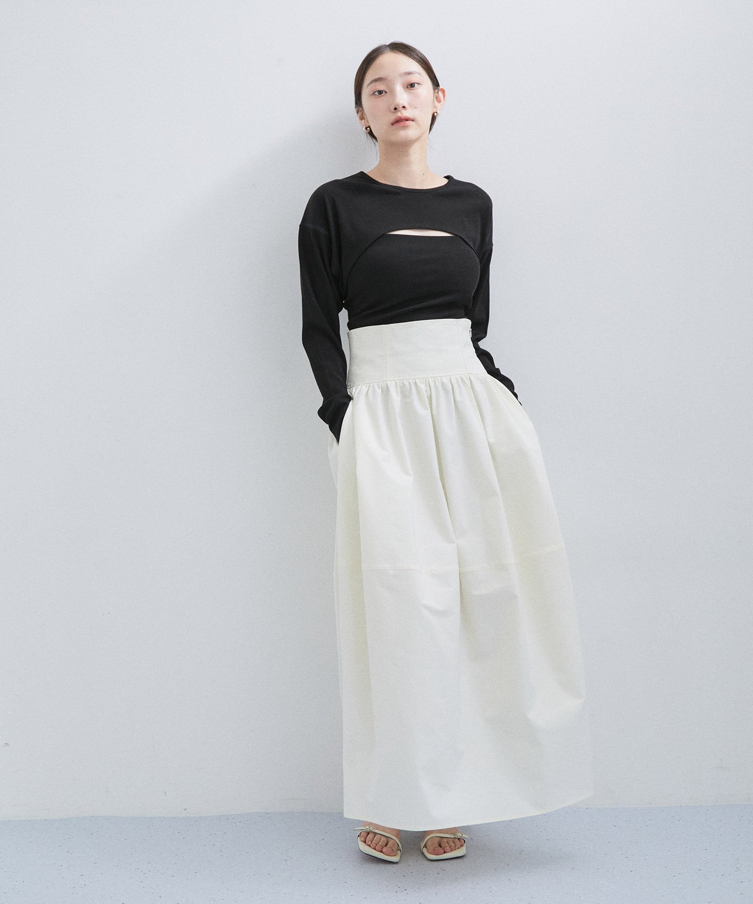 ADAM ET ROPE'｜ウエストシェイプギャザースカート | Rakuten Fashion