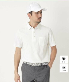 【SALE／40%OFF】adabat 【UVカット/ストレッチ】ボタニカルジャカード半袖ポロシャツ アダバット トップス ポロシャツ ネイビー ホワイト ブラック【送料無料】
